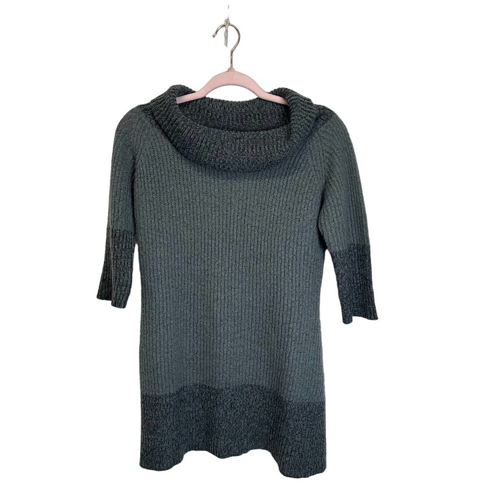 Soft Surroundings 3/4 Sleeve Cowl Neck Sweater Women’s Petite Medium Gray